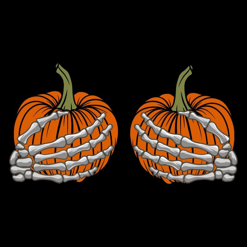 Halloween Skeleton Pumpkin Breasts