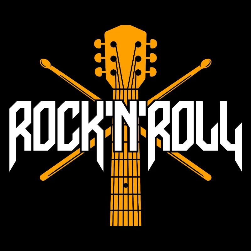Rock 'N' Roll Guitar and Drumsticks Emblem