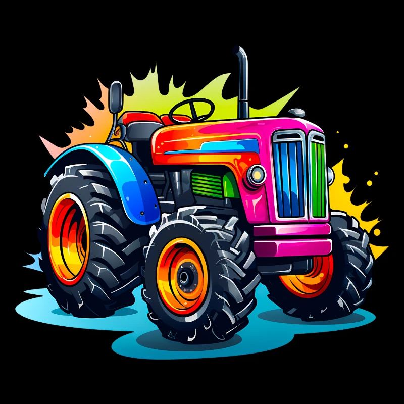 Traktor in bunten Farben