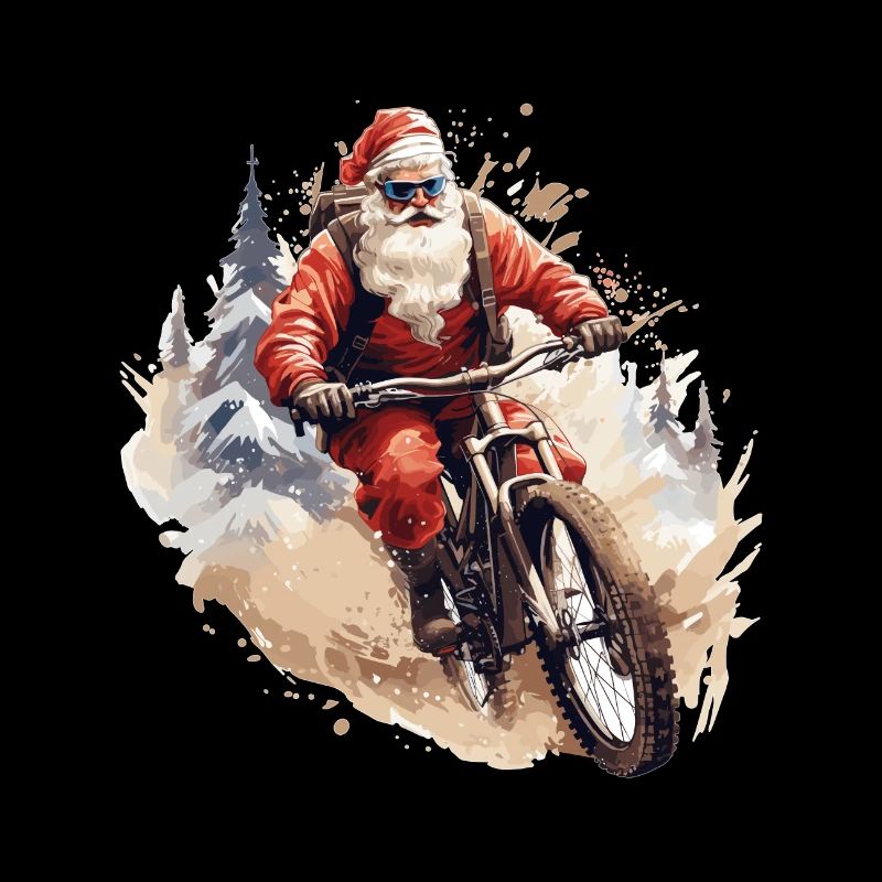 Père Noël cool avec VTT