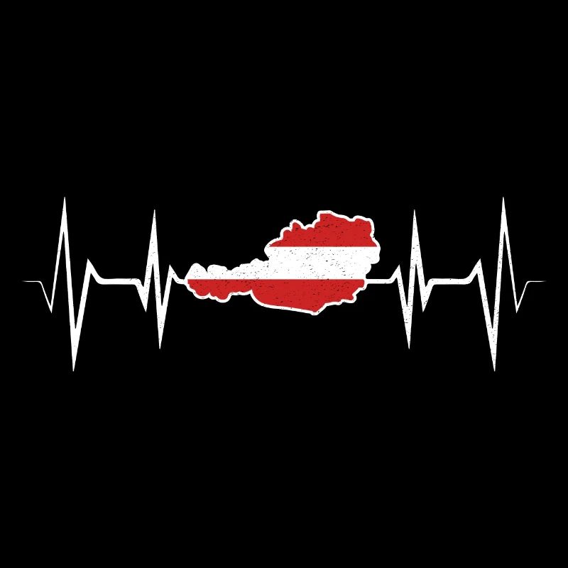 Austria EKG heartbeat Austrian gift