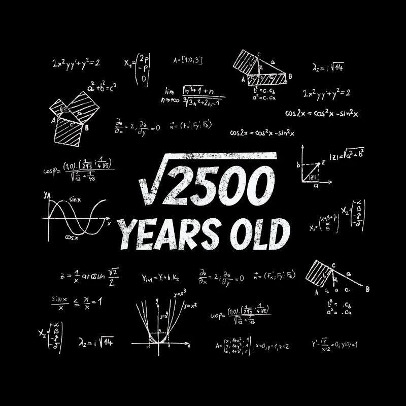 Racine carrée de 2500 - 50e anniversaire math nerd