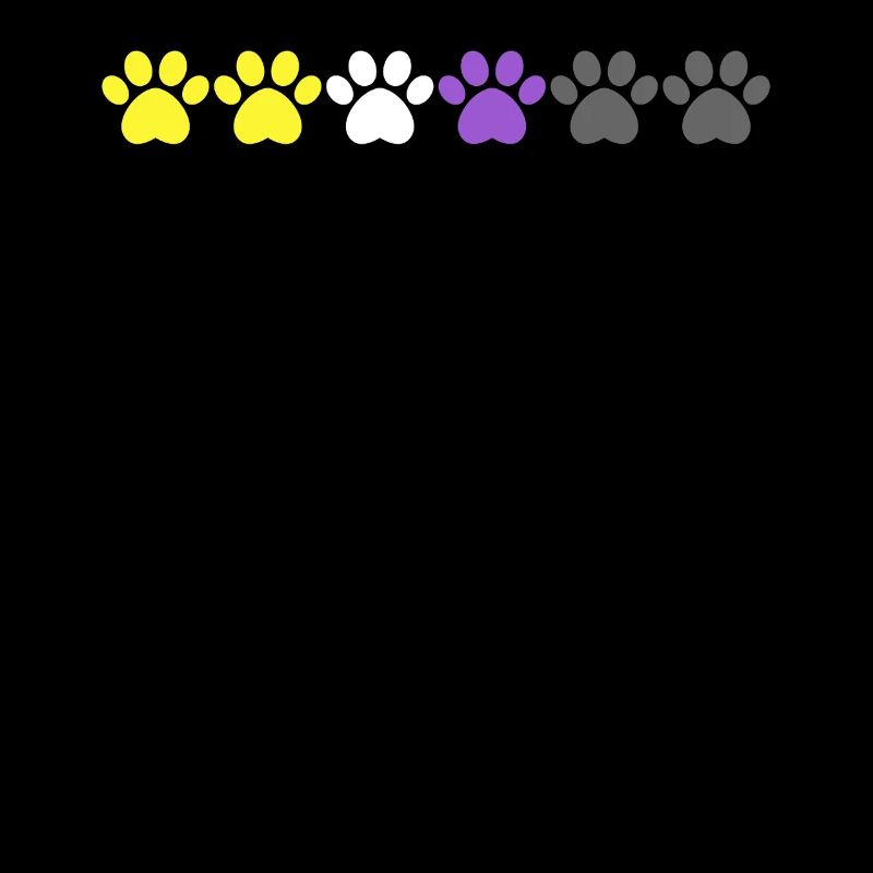 Nonbinary Pride Pfotenabdrücke in Flaggenfarben