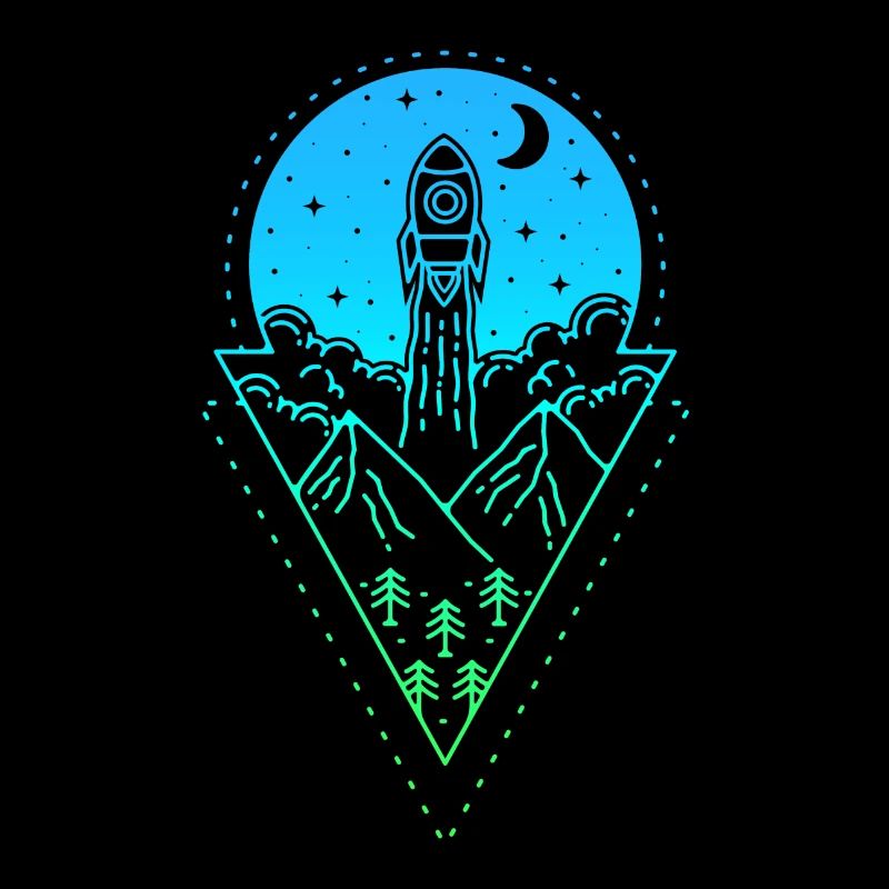 Espace lunaire de lancement de fusée minimal simple