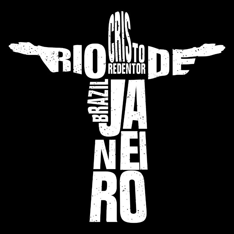 Rio De Janeiro Cristo Jesus Statue Typoghraphy