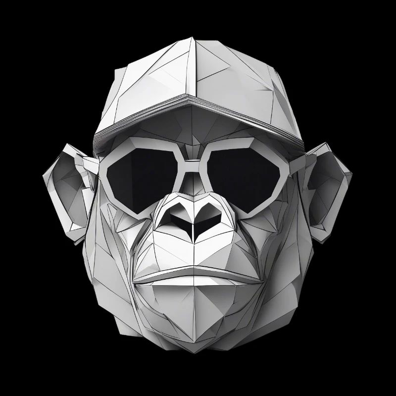 Cool monkey in wrinkled robe