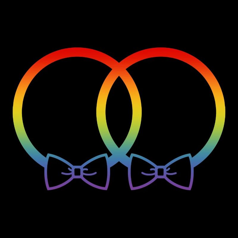 LGBT Eheringe Hochzeit JGA Paar Regenbogen Fliege