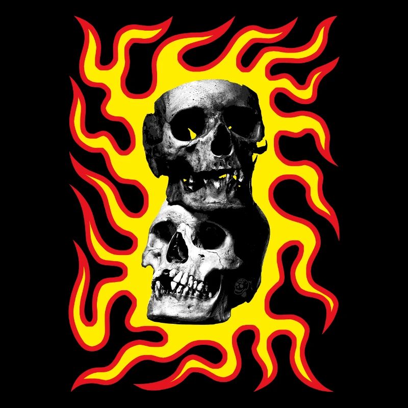 Crânes en feu de l’enfer