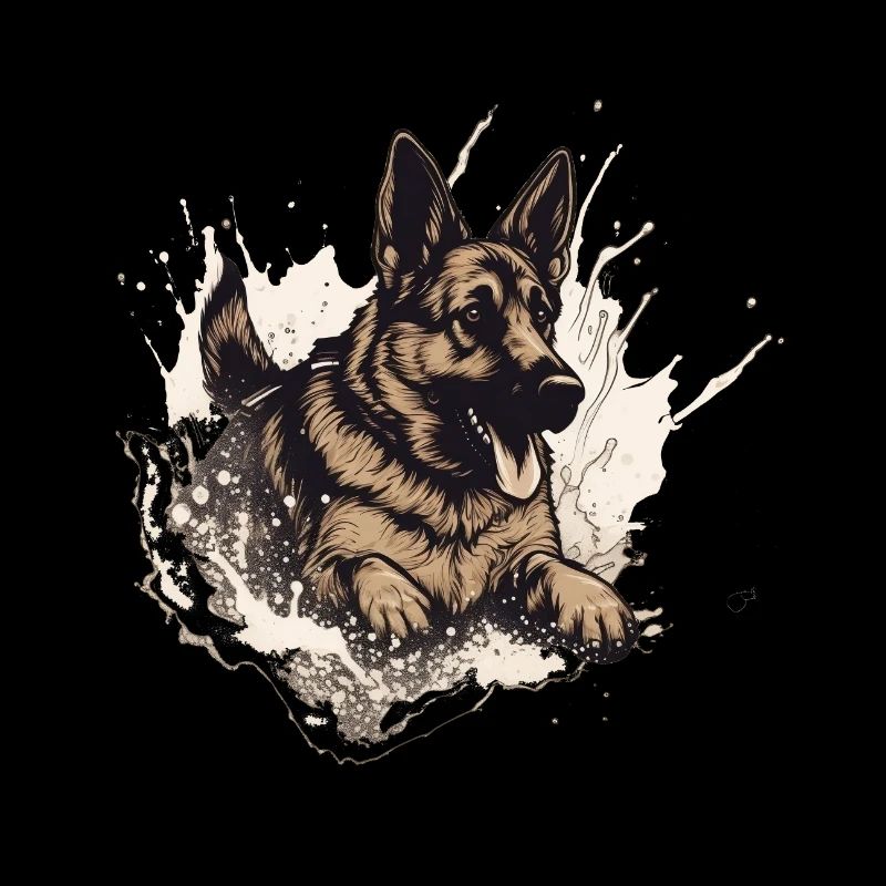 German-shepherd Dock-Diving into Water
