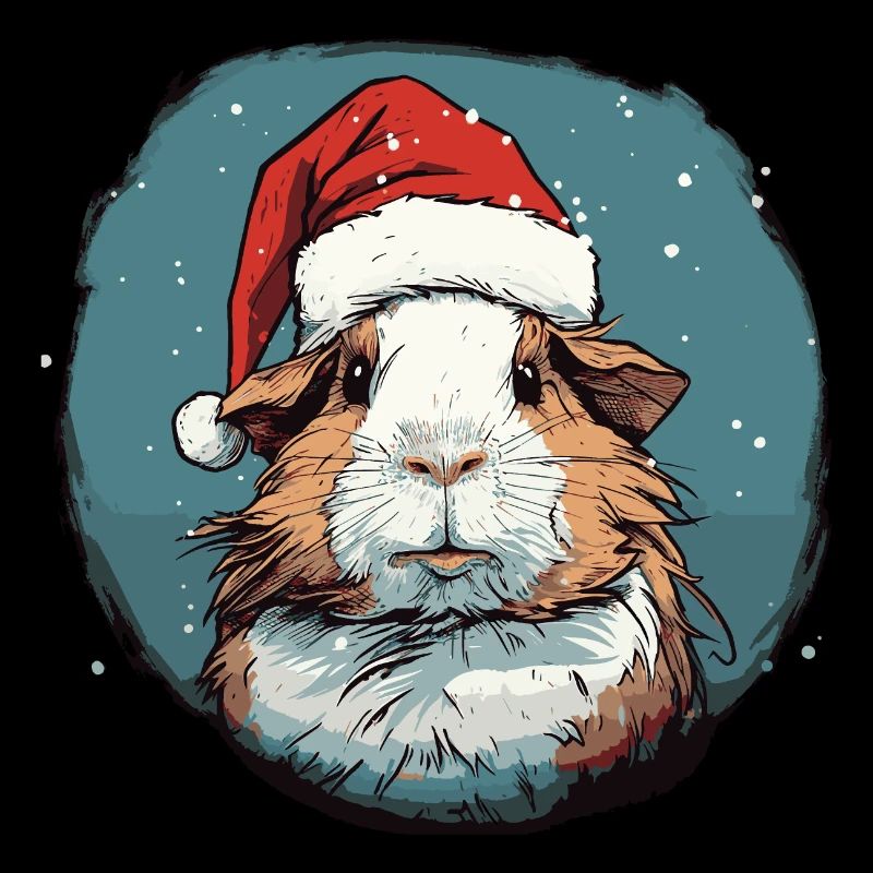 Cochon d’Inde avec chapeau de Père Noël