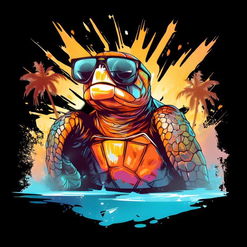 Schildkröte Sonnenbrille Sommer Strand Tier Panzer