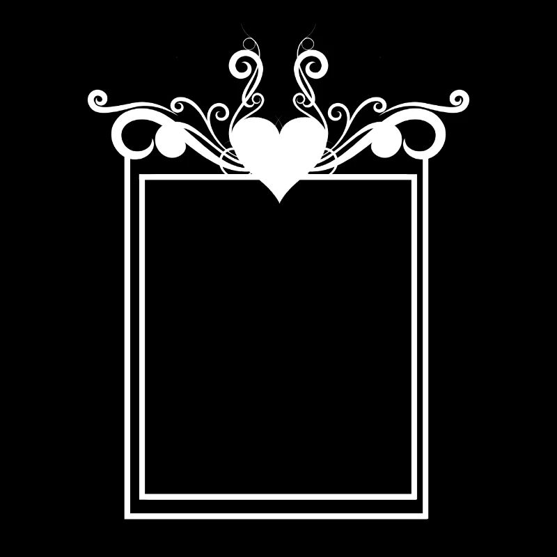 Rectangular frame heart playful line