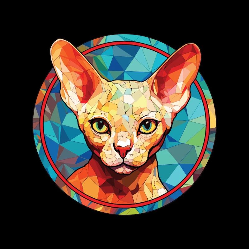 Devon Rex chat aquarelle colorée pour animaux de compagnie Illustration