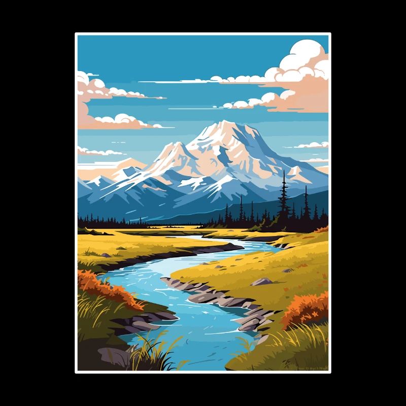 Parc national de Wrangell Alaska affiche de voyage