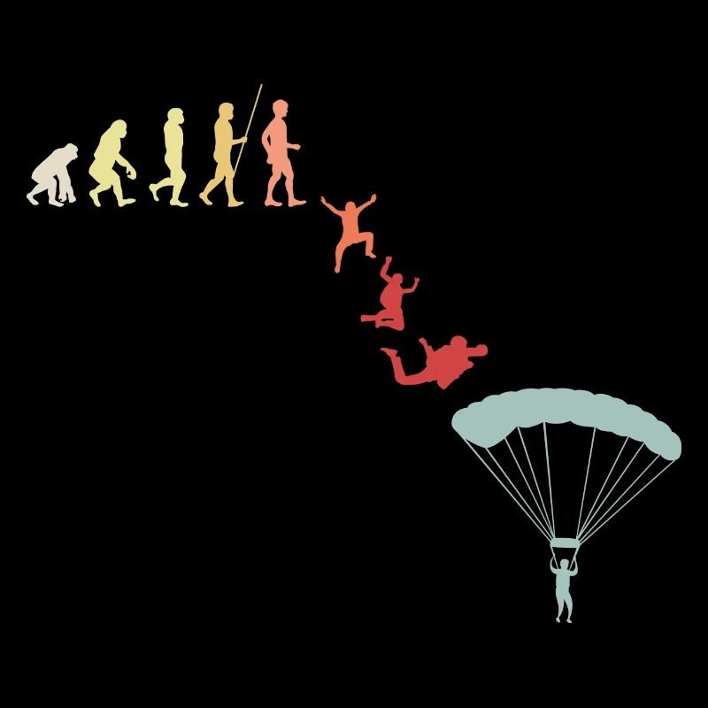 Parachutiste Parapente Evolution Retro
