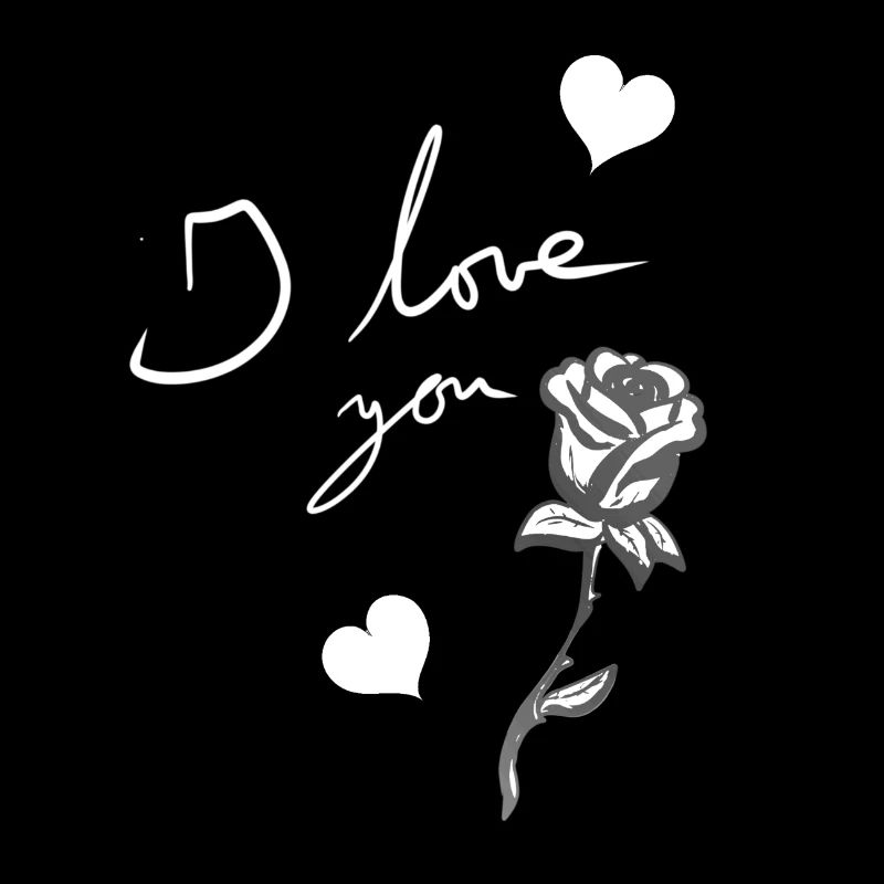 Je t’aime cœurs de fleurs de rose