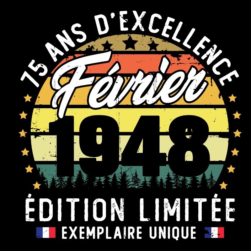 Vintage Cadeau Anniversaire 75 Ans Février 1948