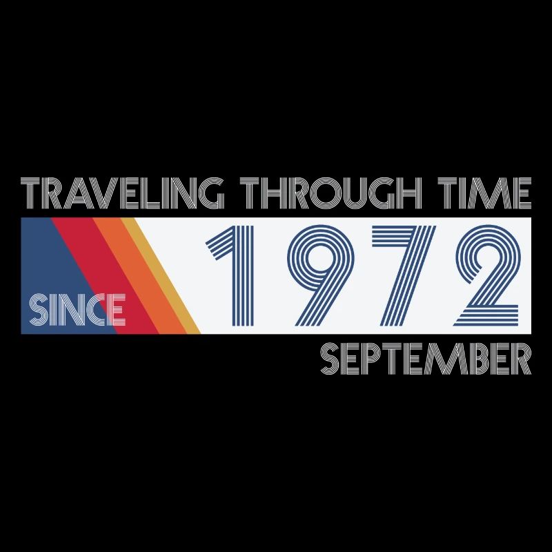 Conception drôle d'anniversaire de voyage dans le temps septembre 1972