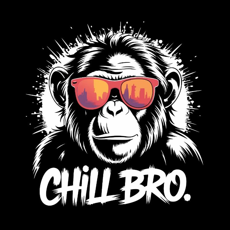 Chill Bro Cool Monkey with Sunglasses Gift