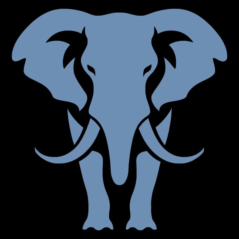 Elephant Silhouette White Logo