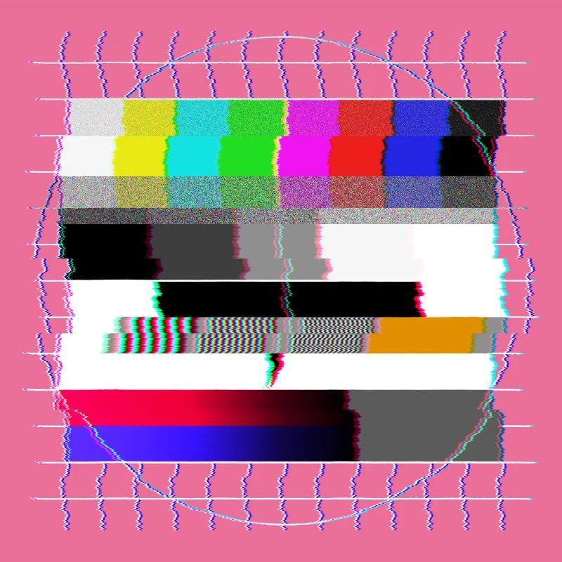 Tube TV test pattern - distorted - 80s
