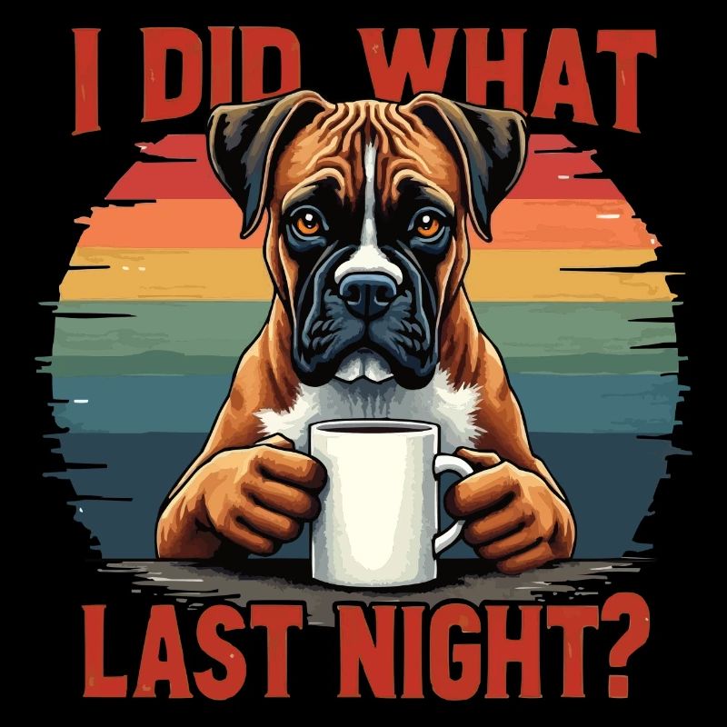 I Did What Last Night Boxer Boxerhalter Boxerhund
