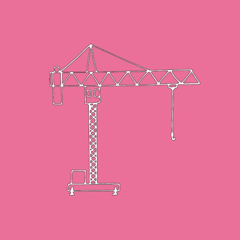 Crane construction site silhouette