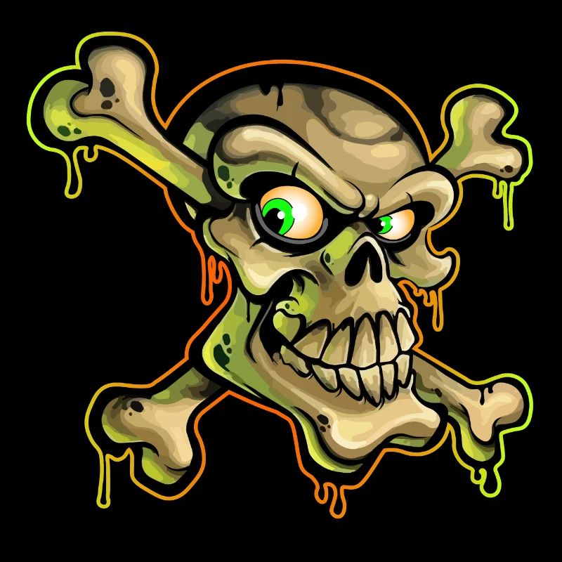 Pirate Skull Cartoon Graffiti