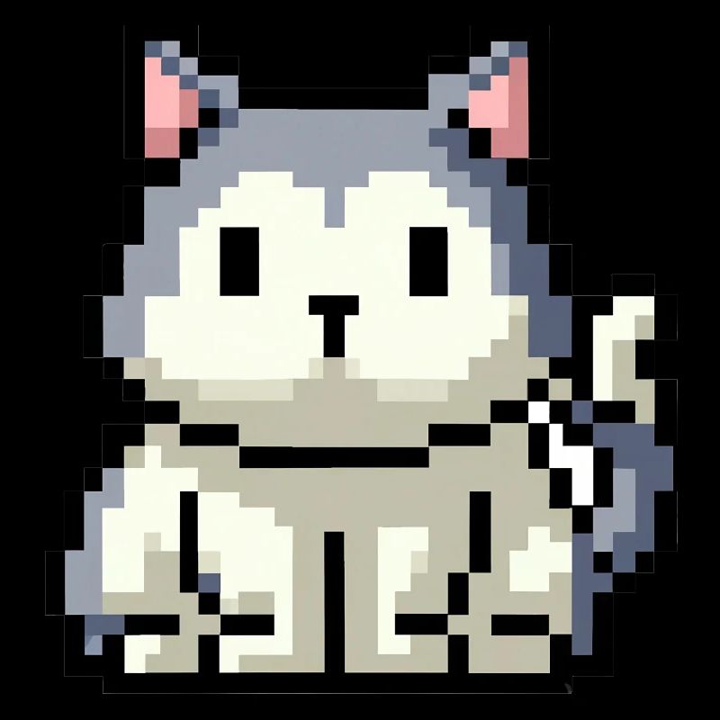 8bit 16bit pixelated cat
