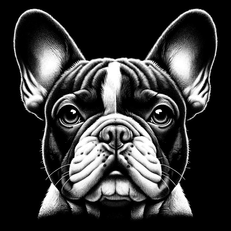 Portrait mignon d’un bouledogue français