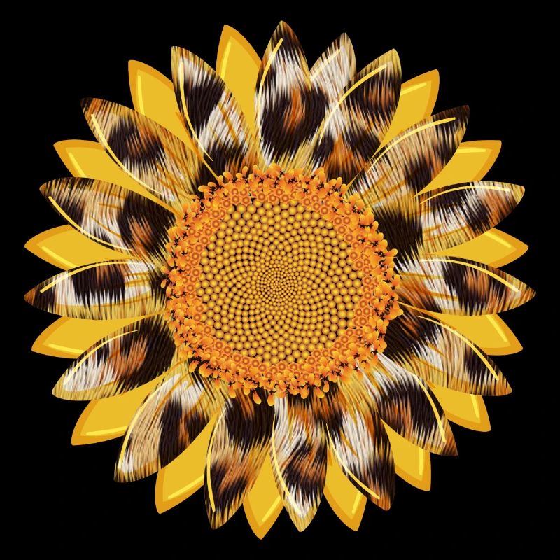 Sonnenblume Leopard Sublimation Design