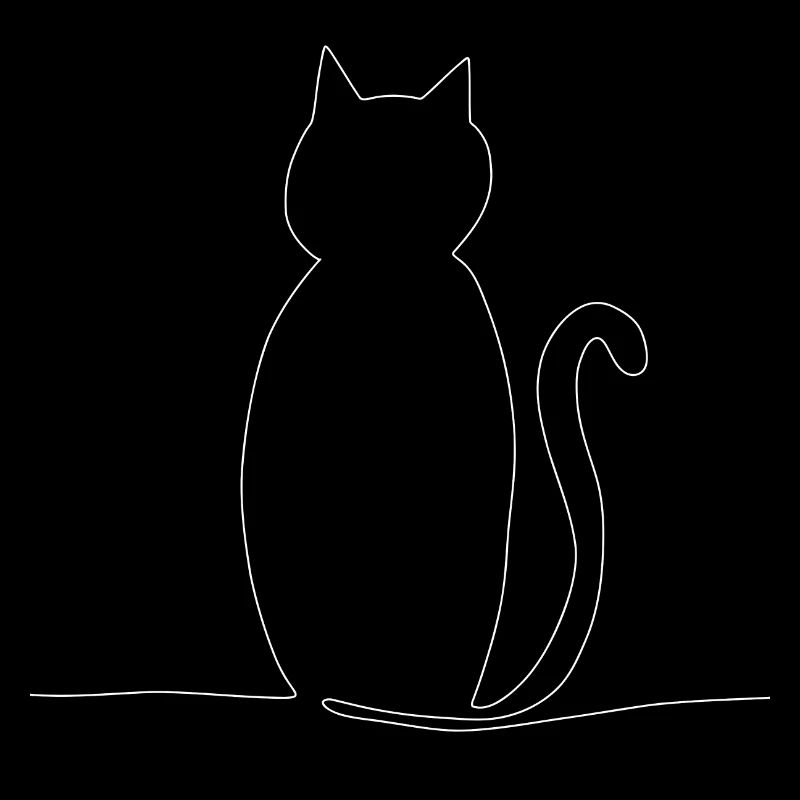 Chat mignon en 1 ligne - blanc