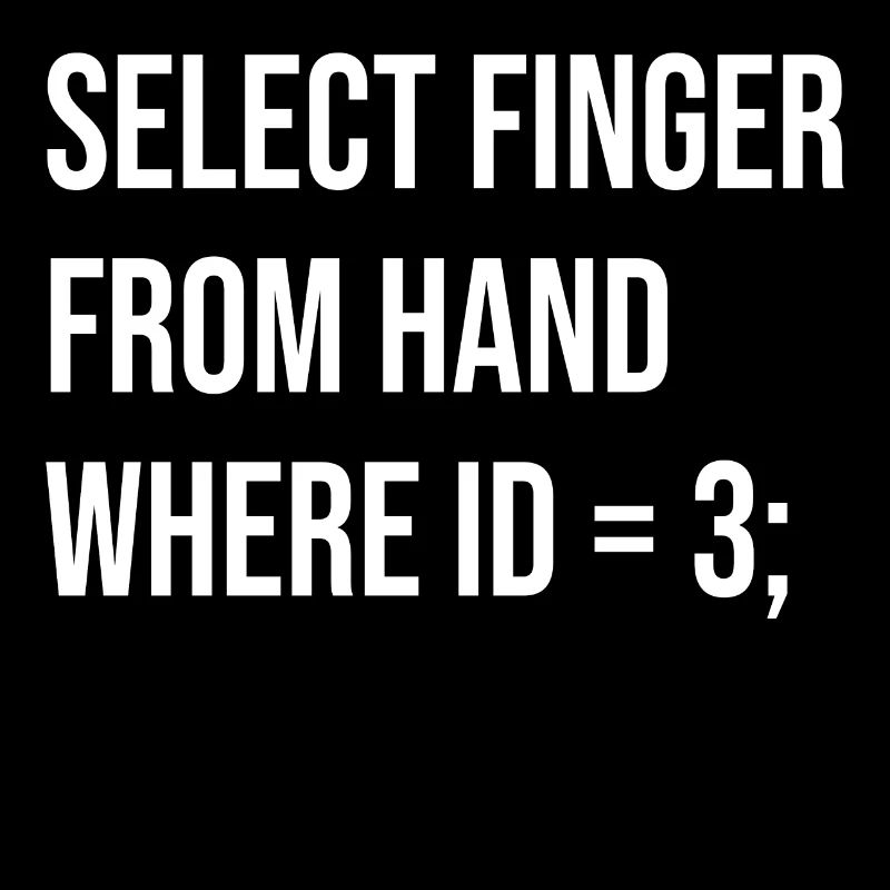 select finger from hand where id =3; stinkefinger