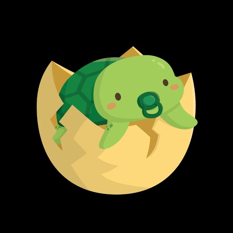 Mignon bébé tortue éclosant de la coquille
