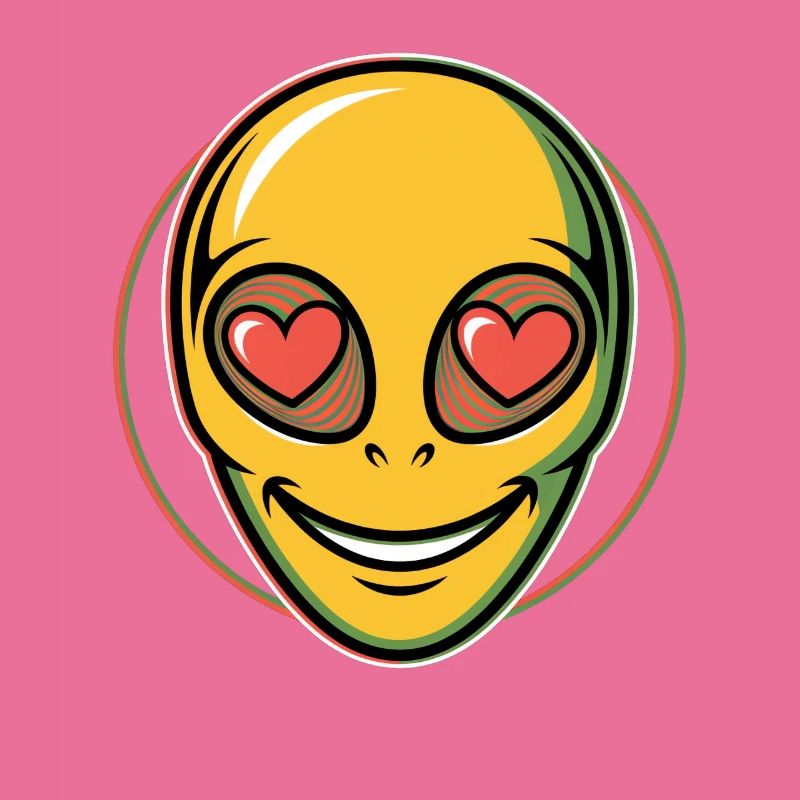 Psychedelisches Alien Gesicht Raver