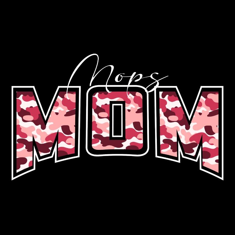 Pug Mom Camouflage Pattern Lettering