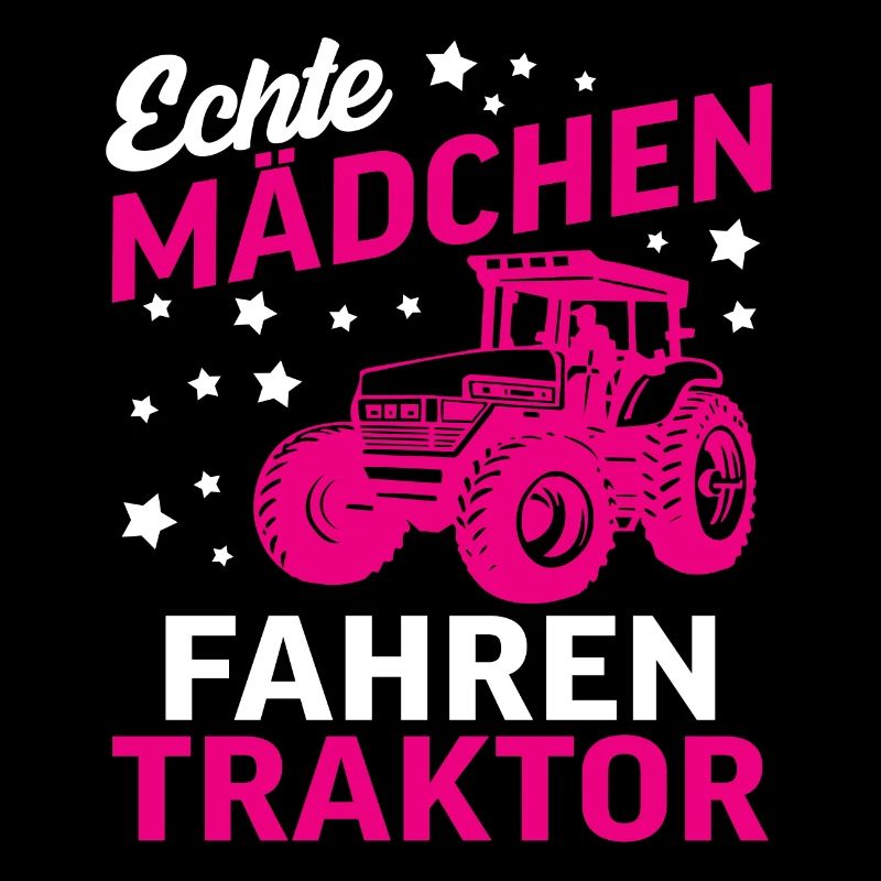 Echte Mädchen Fahren Traktor