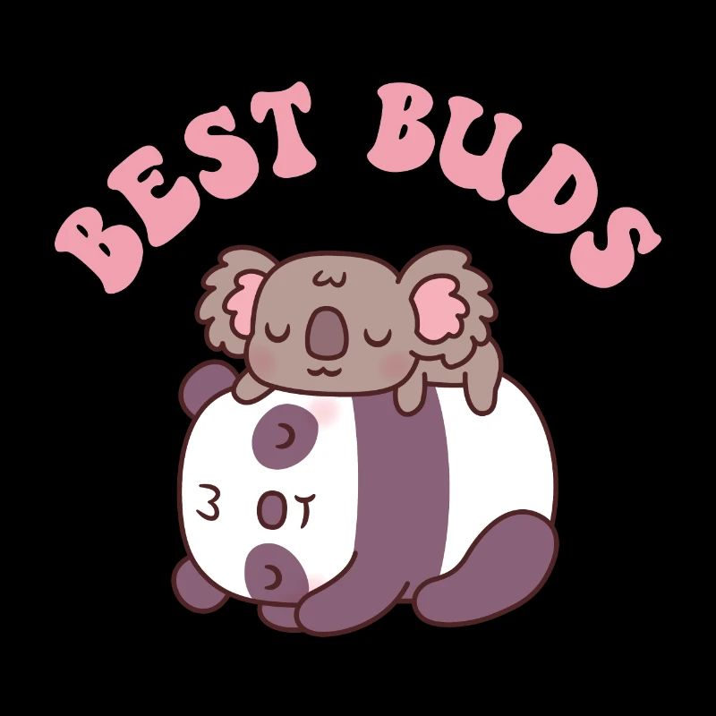 Cute Sleeping Panda And Koala Bear Best Buds