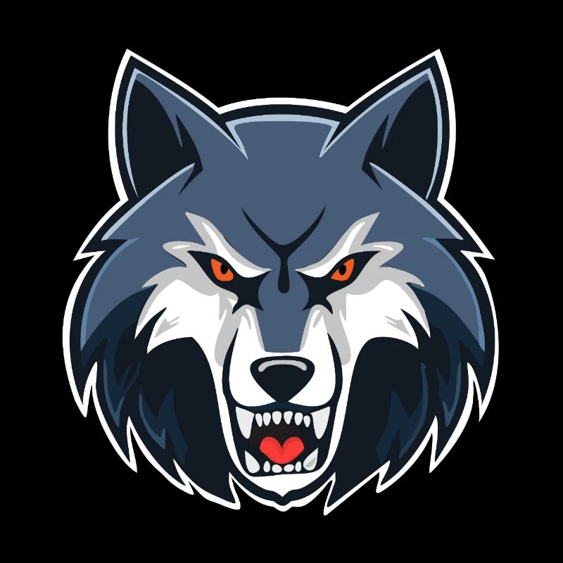 Wütender grauer Wolf
