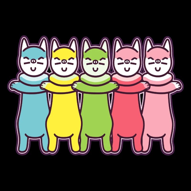 Techno Dancing Rainbow Cat Lustiger Rave