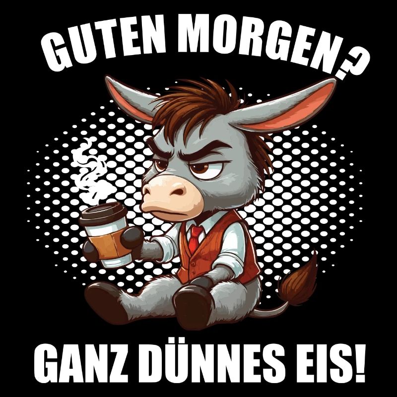 Guten Morgen ganz dünnes Eis Esel Eselchen Muli