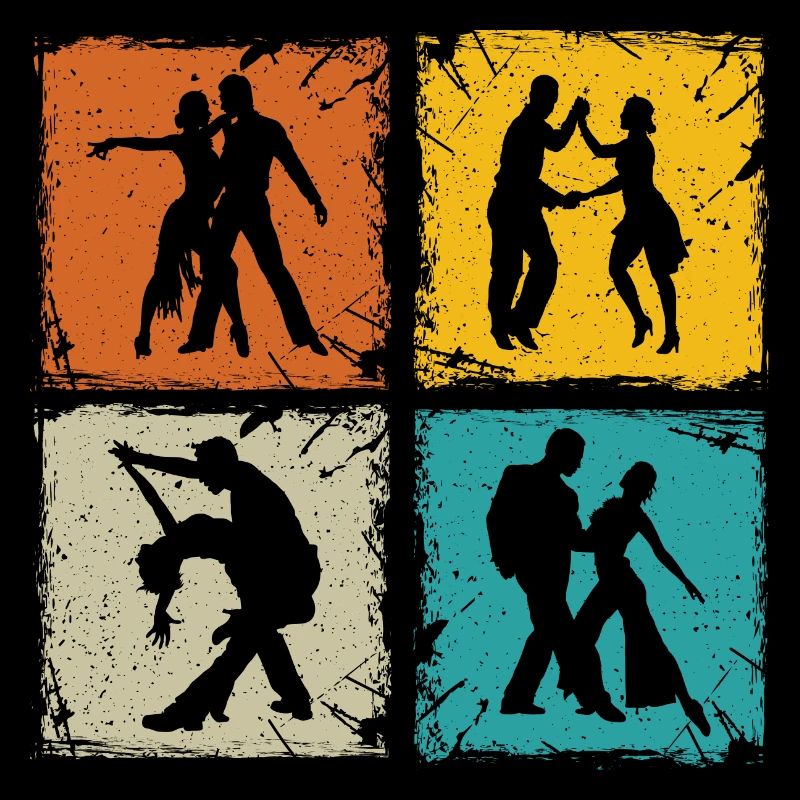 Salsa dancers retro squares salsa dancer gift