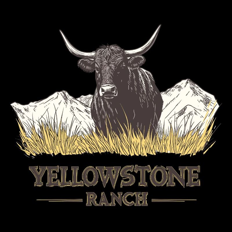 Y Vache de Yellowstone et collines
