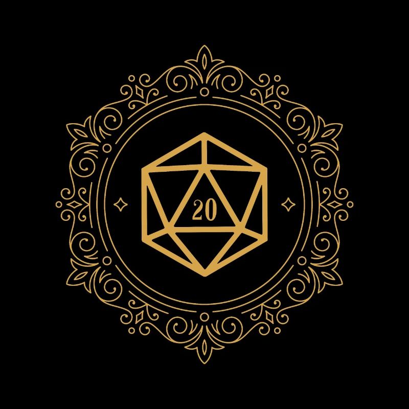Golden Ornament Polyhedral D20 Dice RPG de table