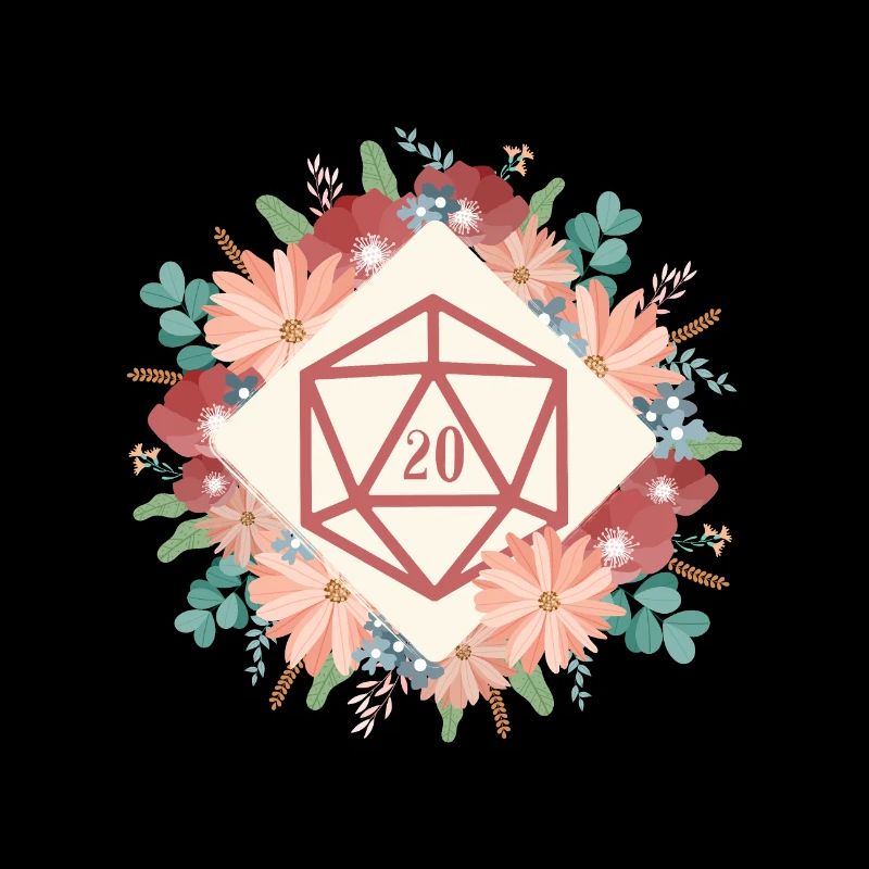 Polyedrisch D20 Würfel Blumen Tabletop RPG
