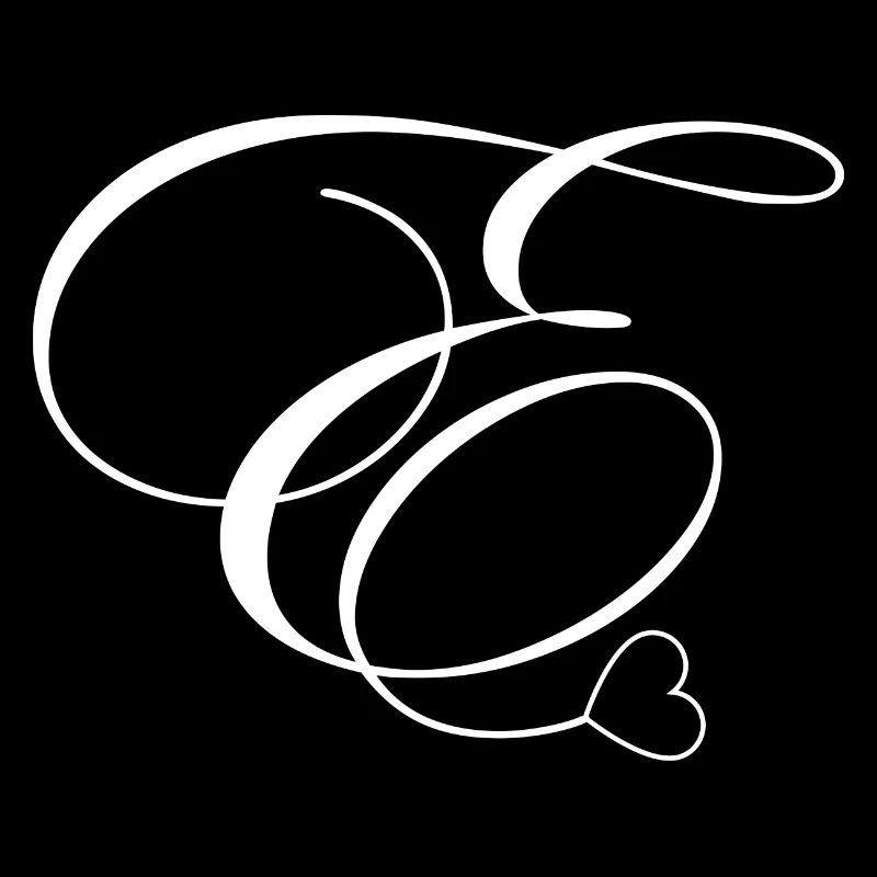 Lettre e calligraphie cœur