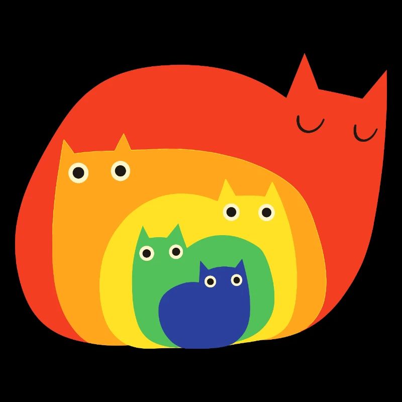 Chats arc-en-ciel mignons