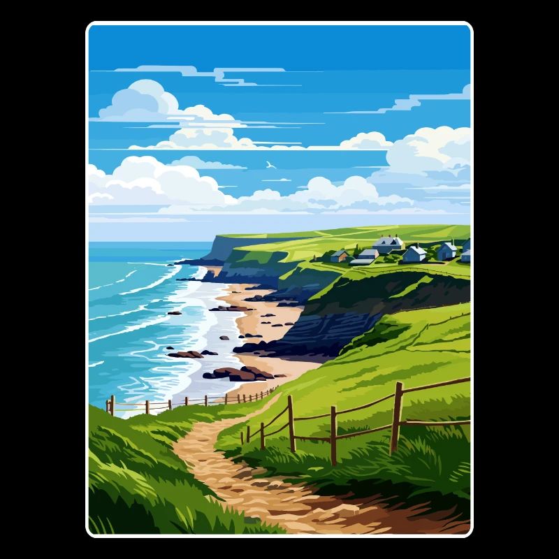 Crackington Haven Cornwall England Travel Poster