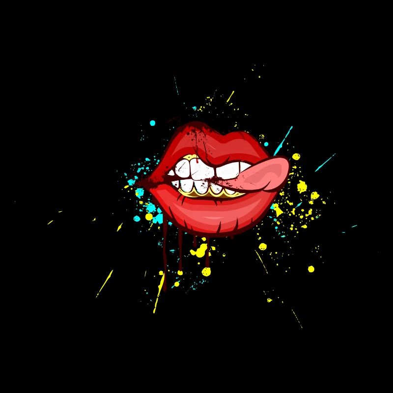 Graffitikunstzeichnung: Menschliche Lippen