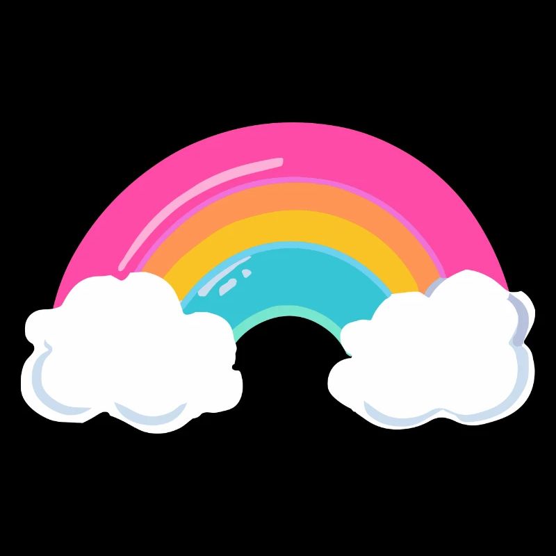 Niedlicher bewölkter Regenbogen